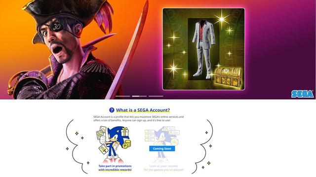 世嘉开启SEGA Account服务（注册账号获赠如龙8外传专属道具）
