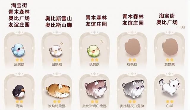 奥比岛手游宠物分布详解（各星级宠物捕捉位置汇总）